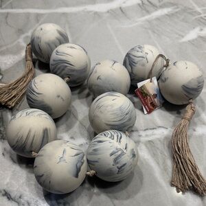 Marble Effect Decorative Beads with Tassels